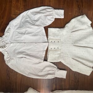 Elegant Cream Blouse and Skirt Set